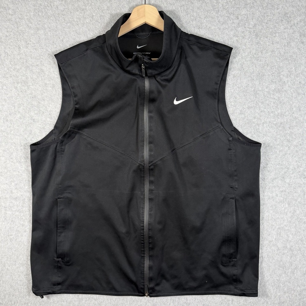 Nike Storm Fit ADV Golf Black Vest Mens XL Black Full Zip Lightweight DQ6721-010
